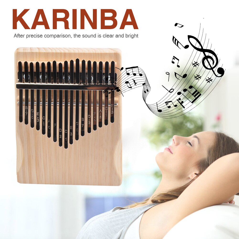 17 Key Kalimba African DIY Wood Thumb Finger Piano Wooden Musical Instruments Sanza Mbira Kalimba Play for Beginner