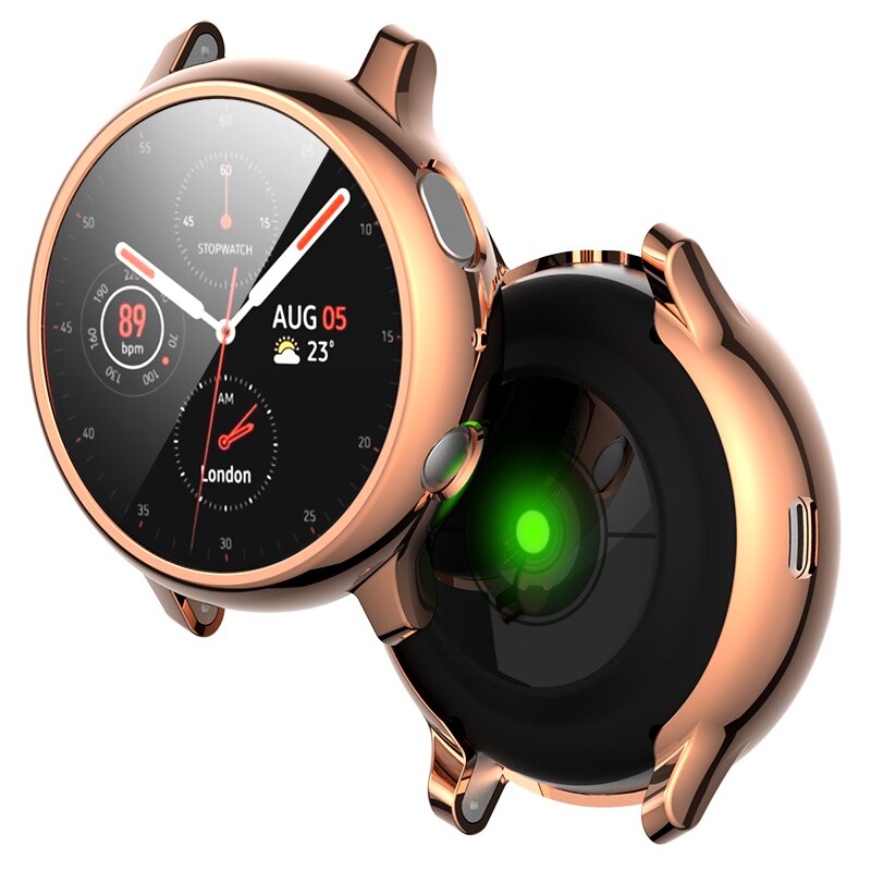 Coque HD et coque de Protection pour Samsung Galaxy Watch, pour Active 1 2 44/40mm, Protection Active1 2 44/40mm: Orange gold / For Active 2 40mm