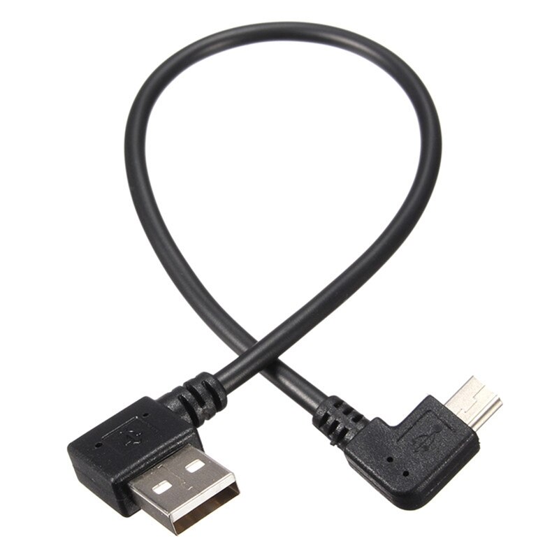 LEORY 25 cm 90 Graden USB 2.0 Male A Naar Mini USB 2.0 Male B Data Sync Charger Kabel Voor camera MP3 GPS HDD