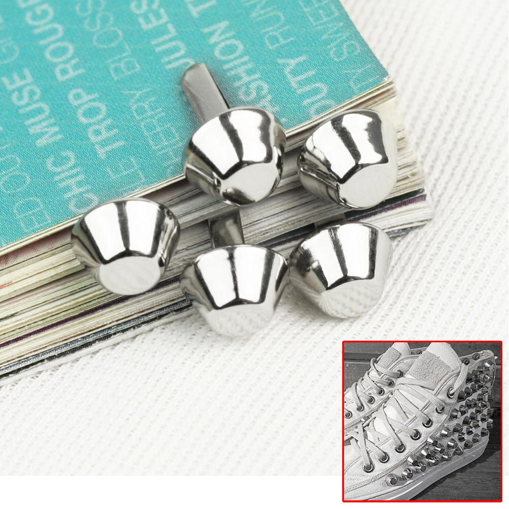 20 pcs 10mm Zilveren Paddestoel Klinknagel DIY Craft Ronde Spike Paddestoel Klinknagels Kleding Punk Stijl Lederen Armband Zak