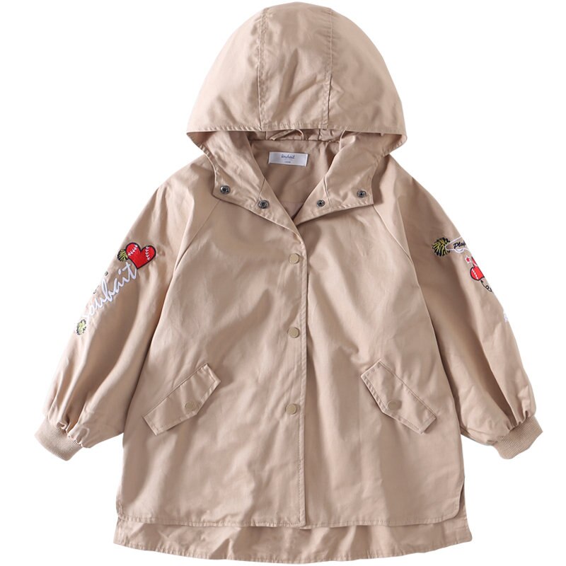 Tytöt trenssitakit teini tuulitakki syksy kirjonta takit lasten vaatteet lasten vaatteet kouluasut 8 10 12 vuotta: 7