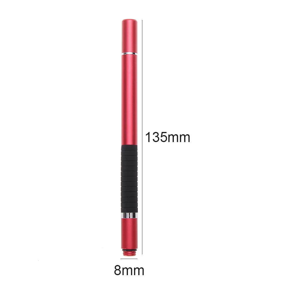 2 in 1 Stylus Ballpoint Pen Pencil Rubber Grip Disc Screen Pen Stylus Tablet Phone Universal for Touch Screens: Red