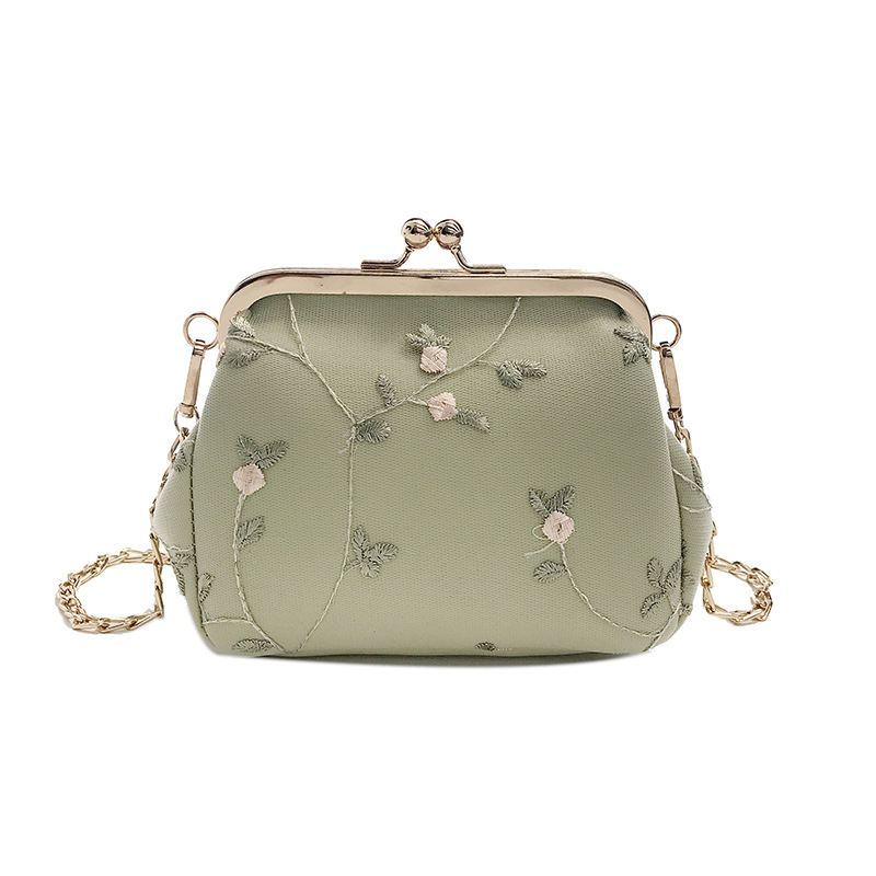 Petrichor Vintage Mini Shell Vrouwen Crossbody Tas Dames Lange Keten Schoudertas Messenger Bags Kleine Pu & Lace Handtas Vrouwelijke Portemonnees: Green