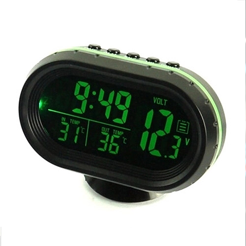 Auto Voertuig Digitale Lcd Monitor Thermometer Voltage Wekker 12V-24V