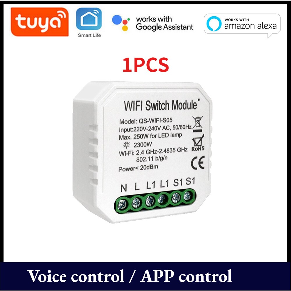 Tuya WiFi Intelligent Module Switch Modification Module Home DIY Tool APP/Voice Control Compatible with Alexa Google Home: 1pc