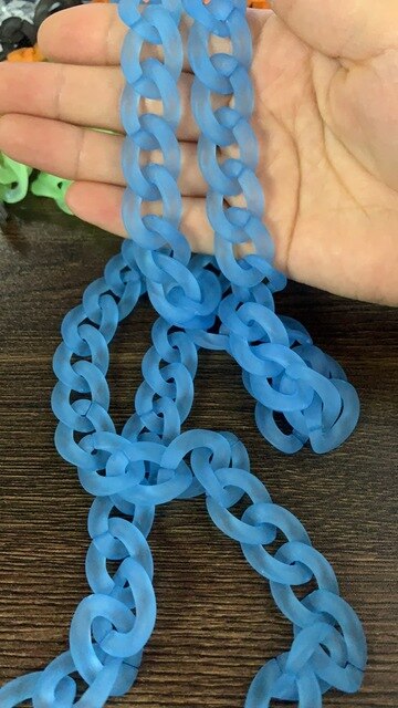 1.0 Meter 17*24mm Acrylic Necklace Strands Parts Linked Bag Chains Women Jewelry DIY Accessories Glasses Chains N027--T: matt blue