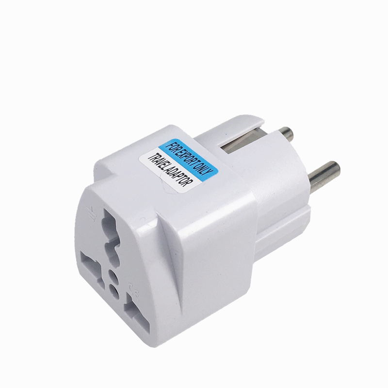 1 stk. universel europæisk eu-stikadapter international australsk uk us til eu euro rejseadapter elektrisk stikkontakt konverter strømstikkontakt: Hvid