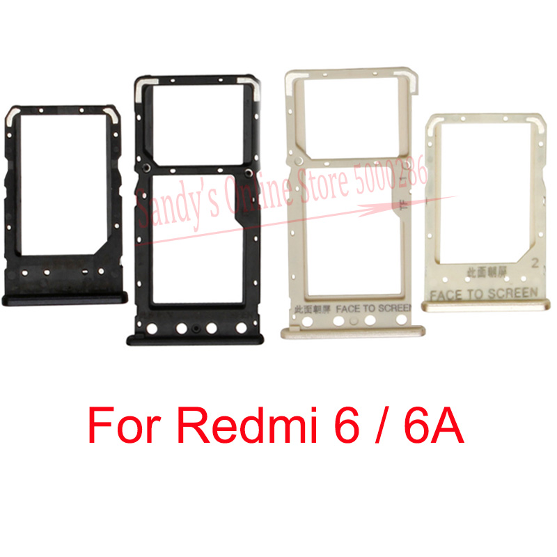 Dual Sim Karte Tablett Halfter Für Xiaomi Redmi 6 6A Mikro-SD/TF Karte Sim Kartenleser Slot Adapter Für Redmi6 Redmi6a Reparatur Teile