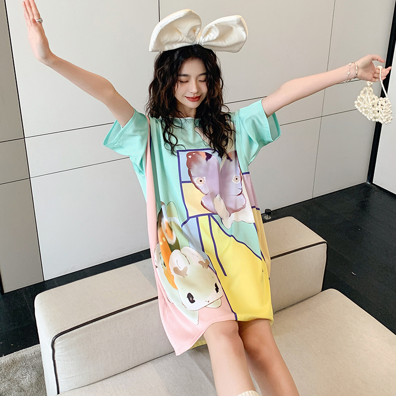 Satijnen Nachtjapon Vrouwen Nachtkleding Chiffon Nachtjapon Kawaii Lingerie Gewaad Vest Sexy Nachtkleding Zijde Slaap Tops Zomer 2022