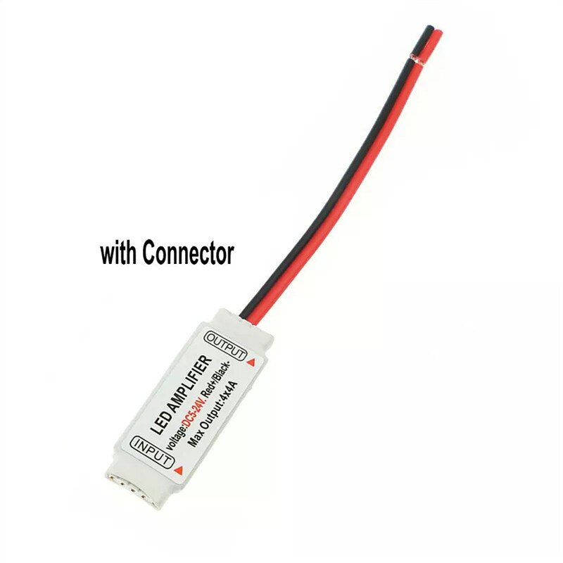 RGBW LED Amplifer DC5-24V 4A*4 Channel LED Amplifier With DC Female Plug for RGBW LED Strip Power Repeater Console Controller
