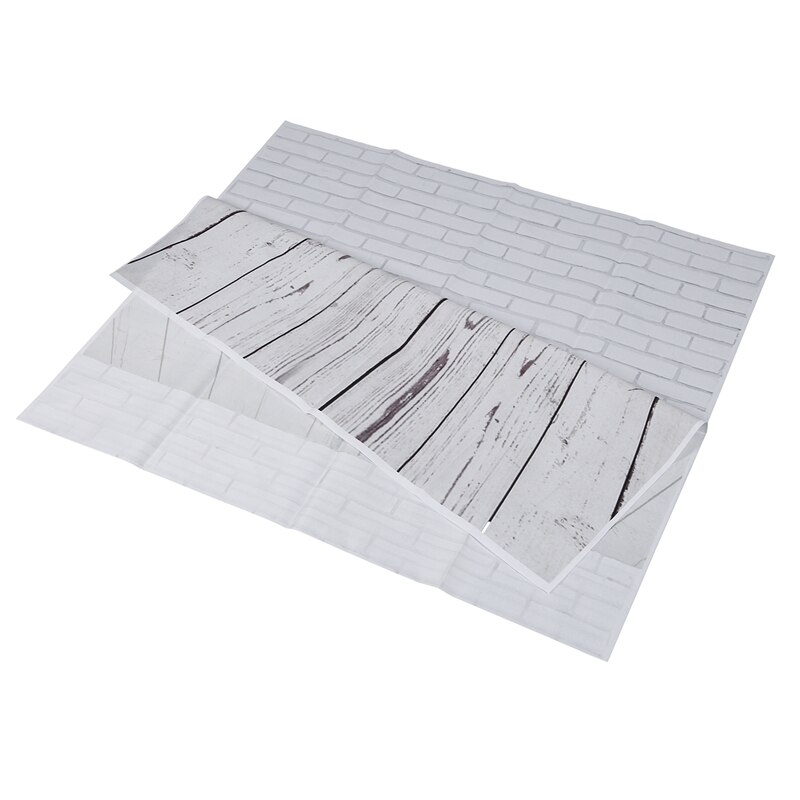 Vinyl Houten Vloer Fotografie Studio Prop Achtergrond 3x5FT Witte Bakstenen Muur