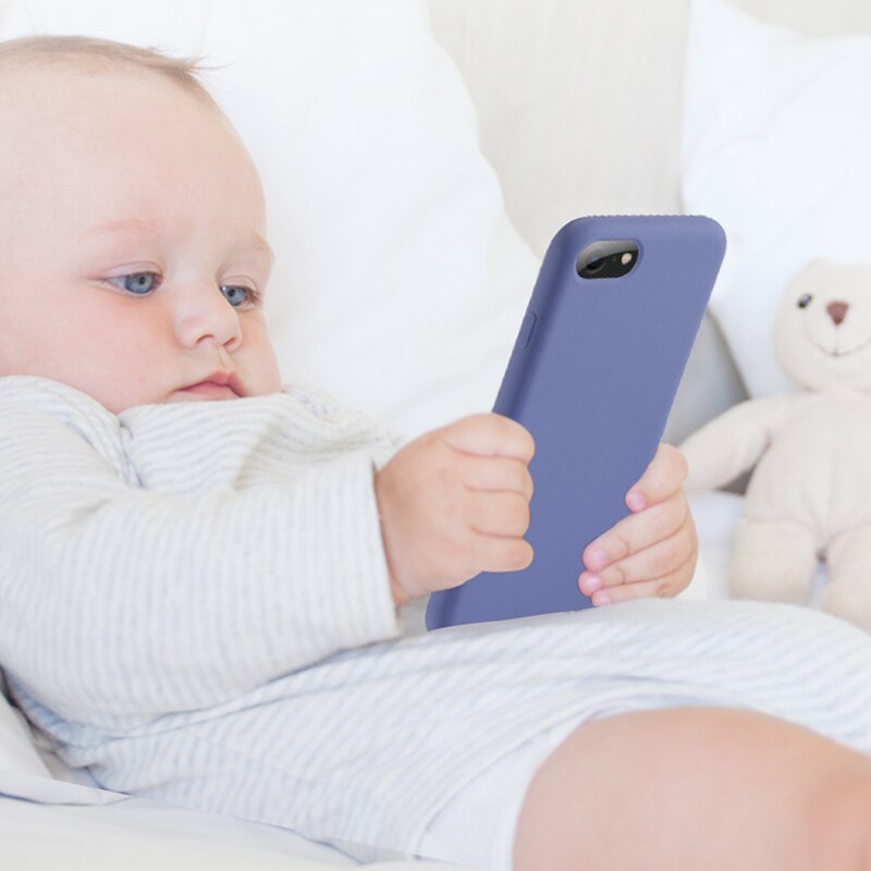 Voor iphone se  se 2 hoesje vloeibare siliconen schokbestendige bumper zachte telefoonhoes op iphone 8 plus hoesje