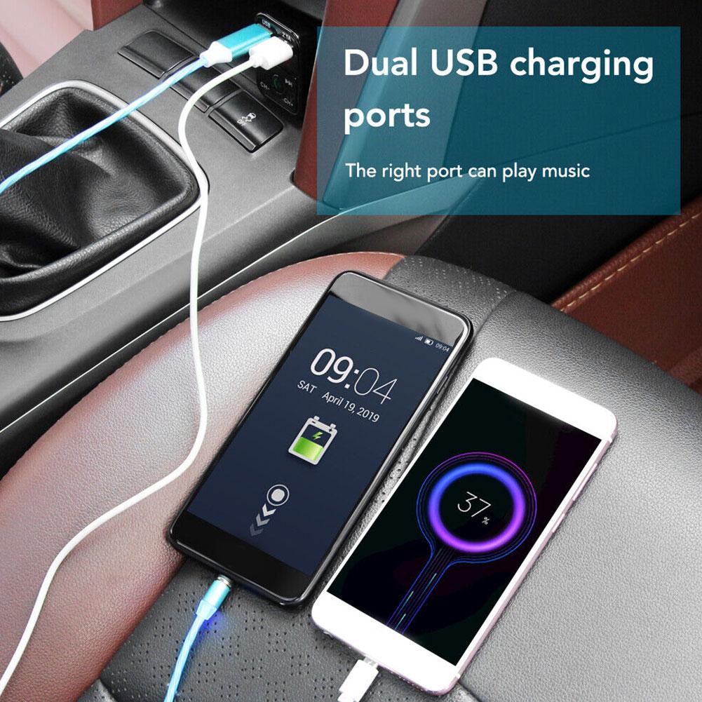 Doble USB manos libres inalámbrico Bluetooth transmisor FM para coche Radio automática reproductor MP3 USB 2.1A cargador de coche cargador de teléfono