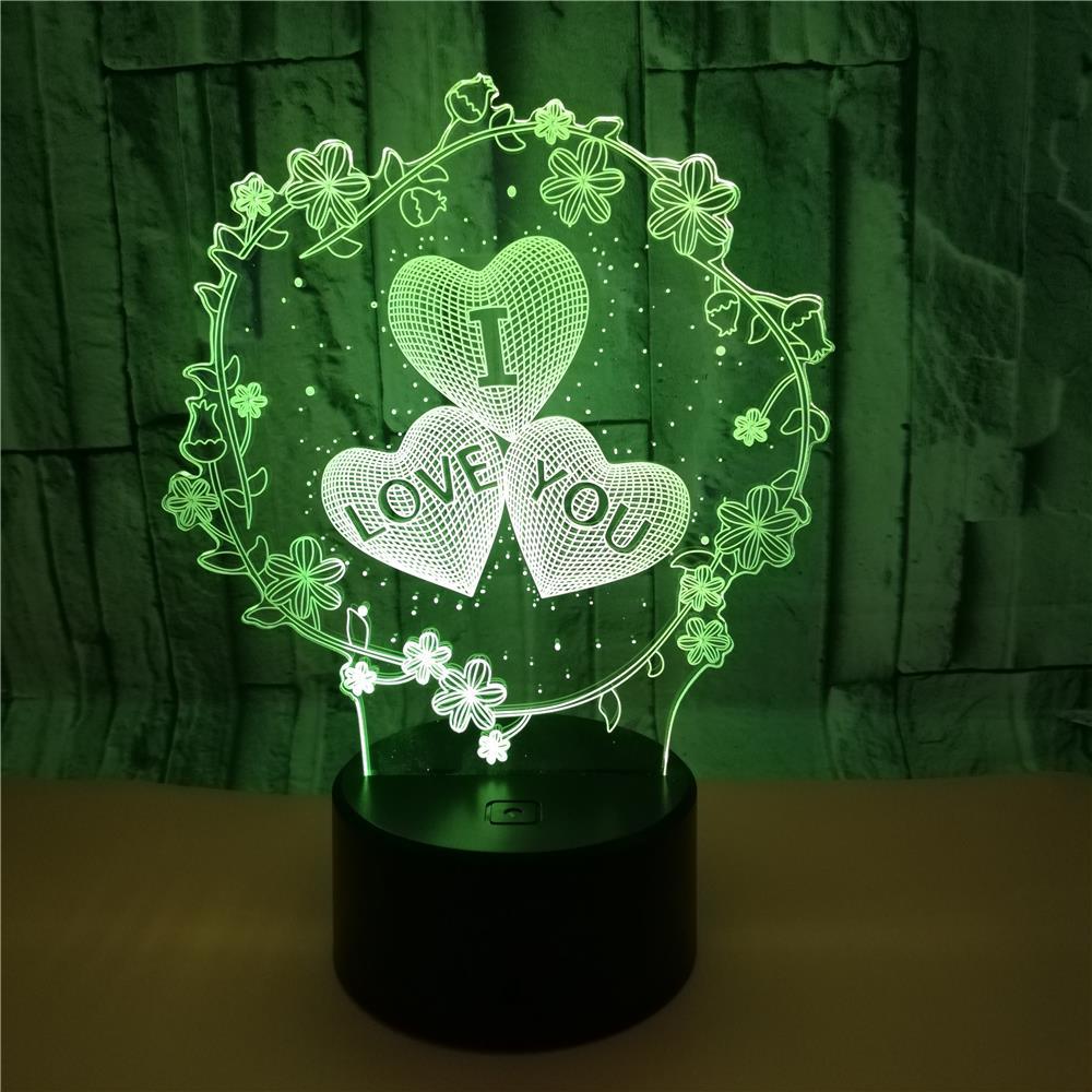 Nachtlampje liefdeshart ballonnen zwaan 3d led tafel bureaulamp kleurverandering slaapkamerinrichting voor vriendin valentijnsdag: En