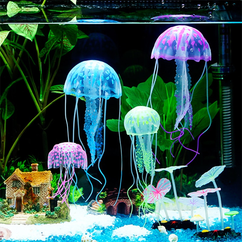 Aquariumdecoratie kunstmatig zwemmen lichtgevend effect kwallen aquariumdecoratie simulatie fluorescentie kunstmatige simulatie
