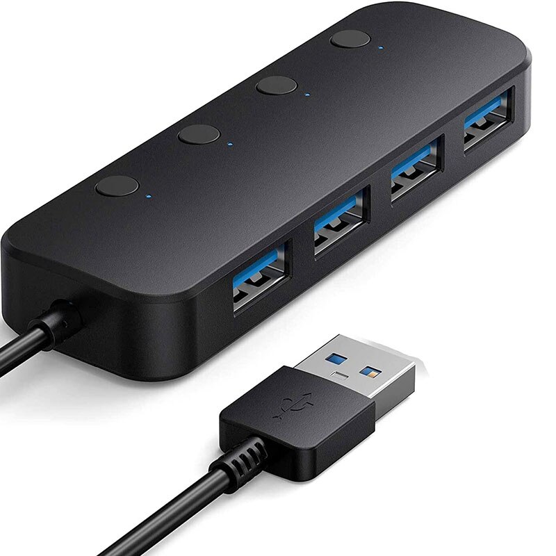 USB 3.0 Hub 4 Port USB Distributor Data Hub with I... – Vicedeal