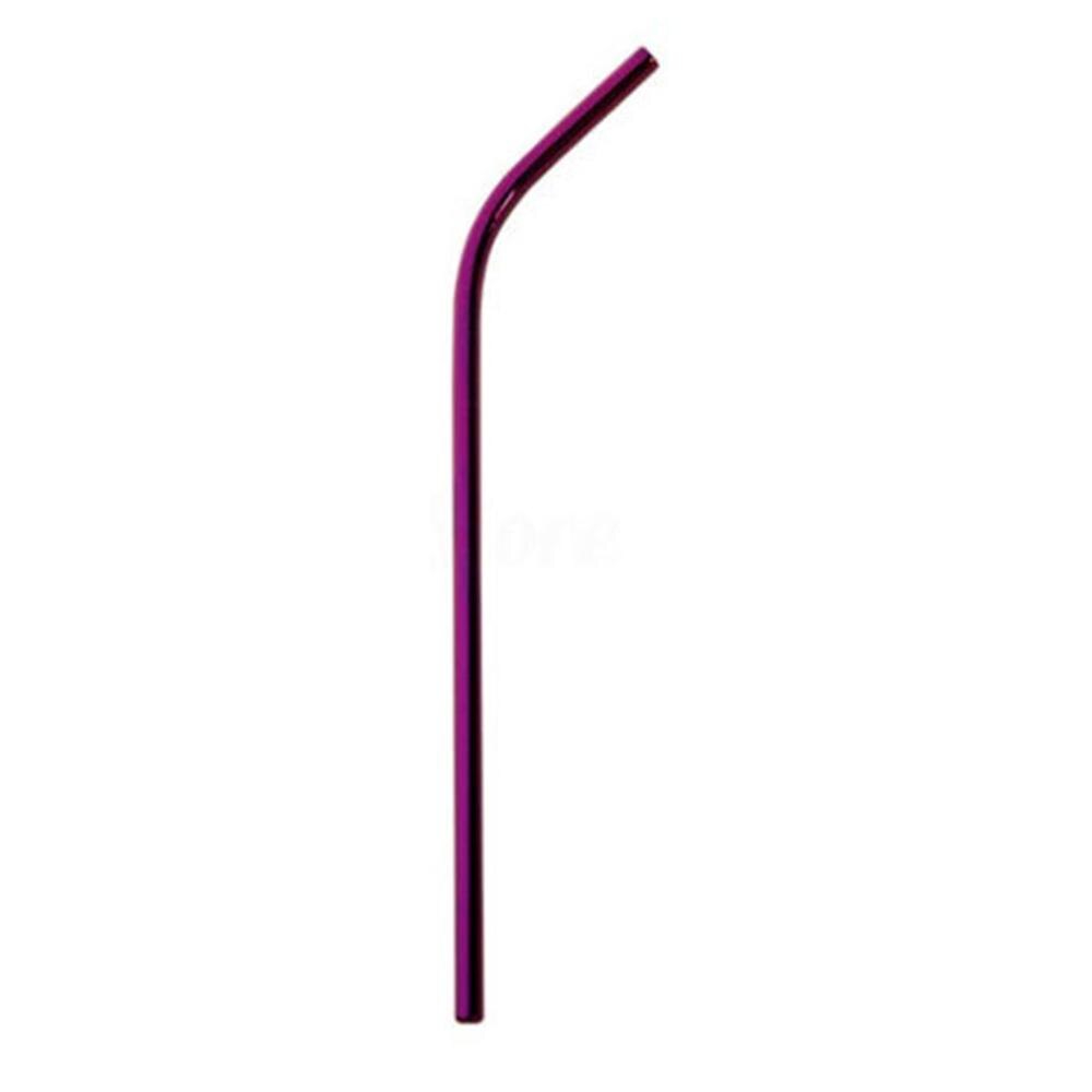 Colorful Drinking Straw Reusable 304 Stainless Steel Metal Straw Sturdy Bent Straight Drinks Straw: Bent pipe13
