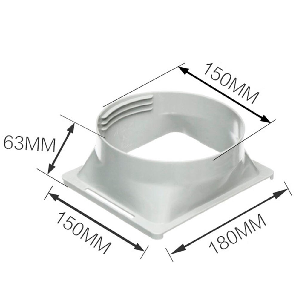 15cm Dia. Square Air Conditioner Exhaust Duct Interface Pipe Tube Connector Adapter Pipe Connector For Air Conditioner