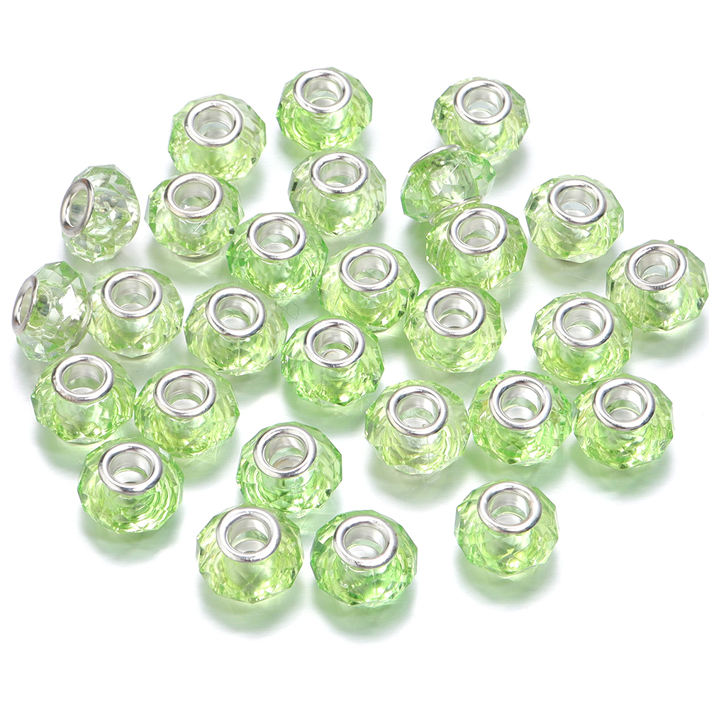 20 stuks/lot 14mm transparante, gefacetteerde harskralen met een groot gat voor het maken van sieraden, tussenkralen voor het maken van armbanden en kettingen: Groente
