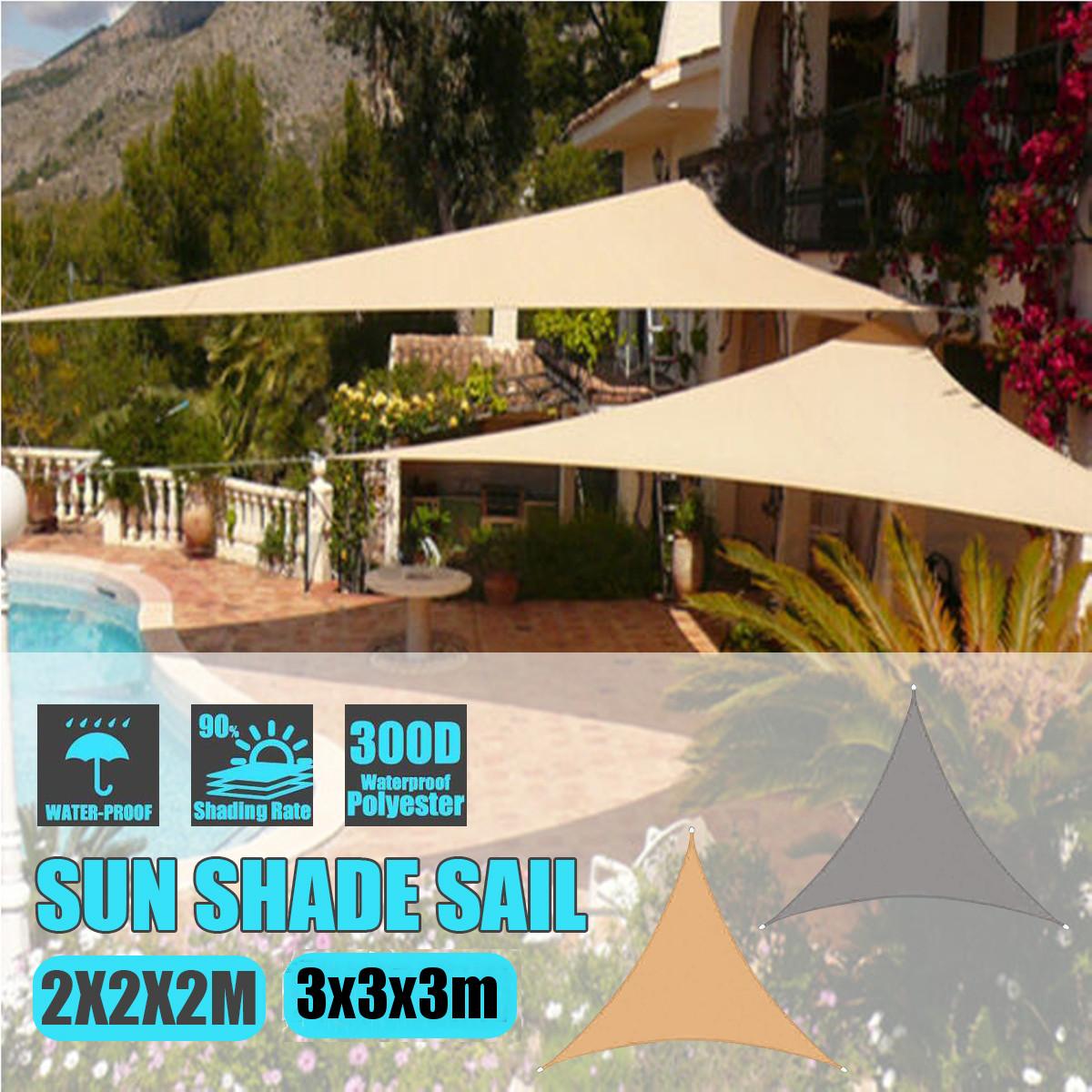 Tente d'ombrage solaire triangulaire étanche de 2/3M, auvent de cour pour 98% bloc UV, abri solaire pour installations et activités de plein air