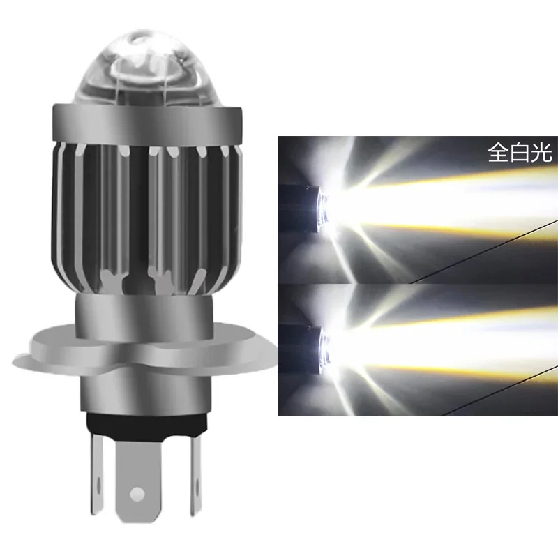 Phare de Moto H4 BA20D CSP 12V LED, ampoules Led à faisceau haut/bas, 12000LM, feu antibrouillard Super lumineux pour Autobike: Gris foncé