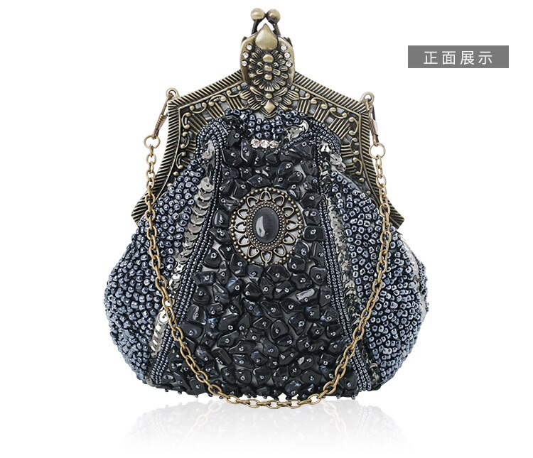 Borduren Kralen Vrouwen Avond Party Bags Handgemaakte Vintage Clutch Vrouwelijke Telefoon Portemonnee Banket Bruiloft Bruids Jurk Handtassen