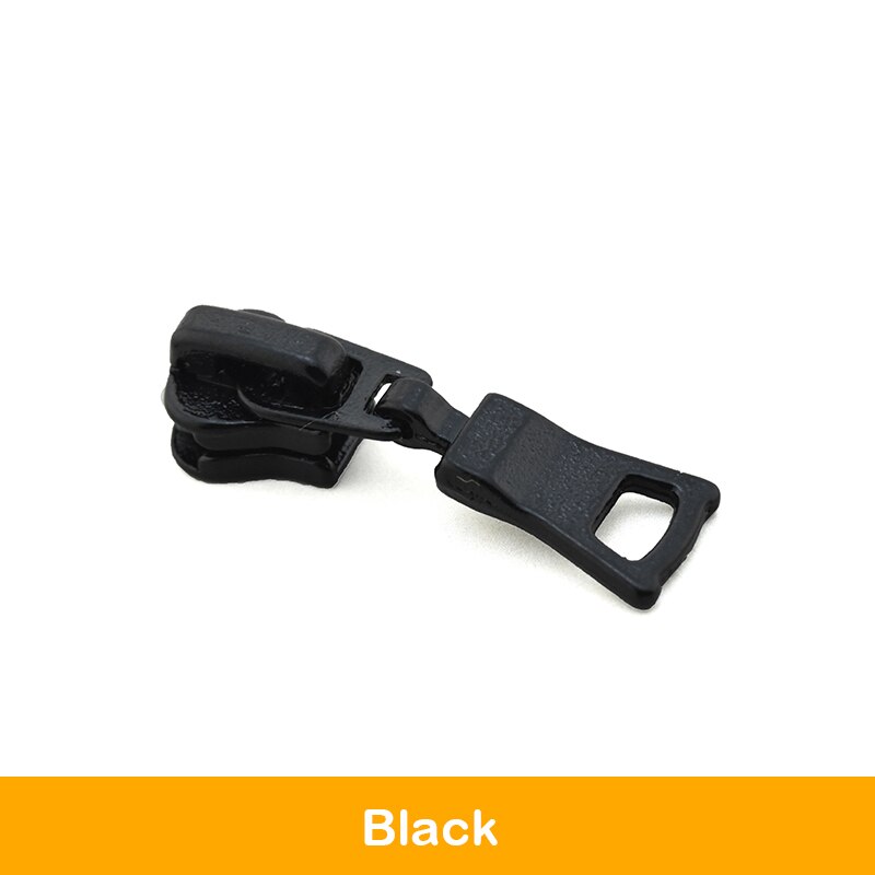 5# 5 stuks kleurrijke ritstrekkers, schuifregelaars voor harsritsen, accessoires voor het naaien: Zwart