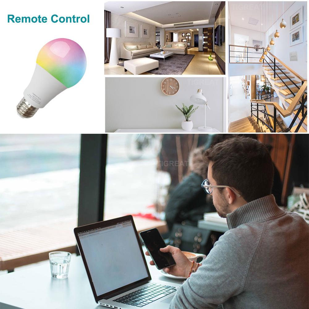 Clever WiFi Glühbirne 10W RGB + W + C Clever Glühbirne Lampe Tuya Fernbedienung Clever leben kompatibel mit Alexa Google Assistent