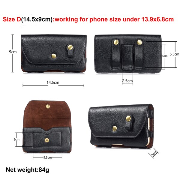 Waist Belt Clip Holster Phone Case Bags For Nokia 9 PureView 8 2.1 3.1 4.1 5.1 6.1 7.1 4.2 3.2 8.1 Plus 8 Sirocco Lumia 950 XL: D Black 14.5x9cm
