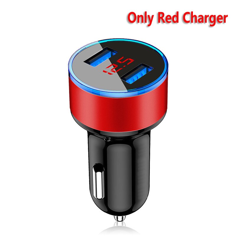 Car USB Charger Dual USB 3.1A Fast Charge Bank For Xiaomi 11 Note 10 9 T A2 A3 Lite Samsung S21 S20 FE Ultra S10 Mobile Phones: Only Red Charger