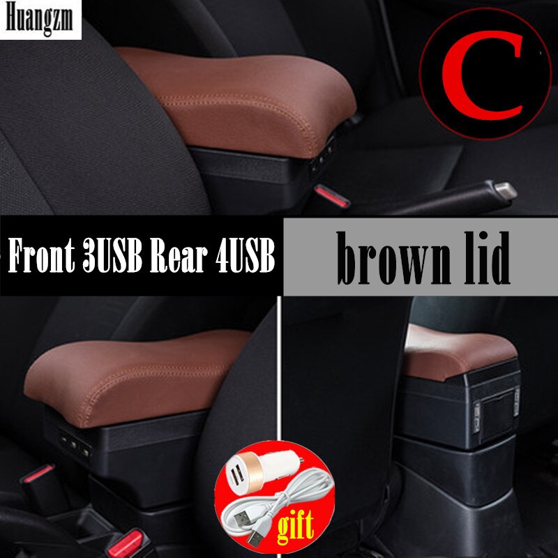 Pour Renault Dacia Duster accoudoir boîte magasin central contenu DUSTER accoudoir boîte avec interface USB: C style Brown lid
