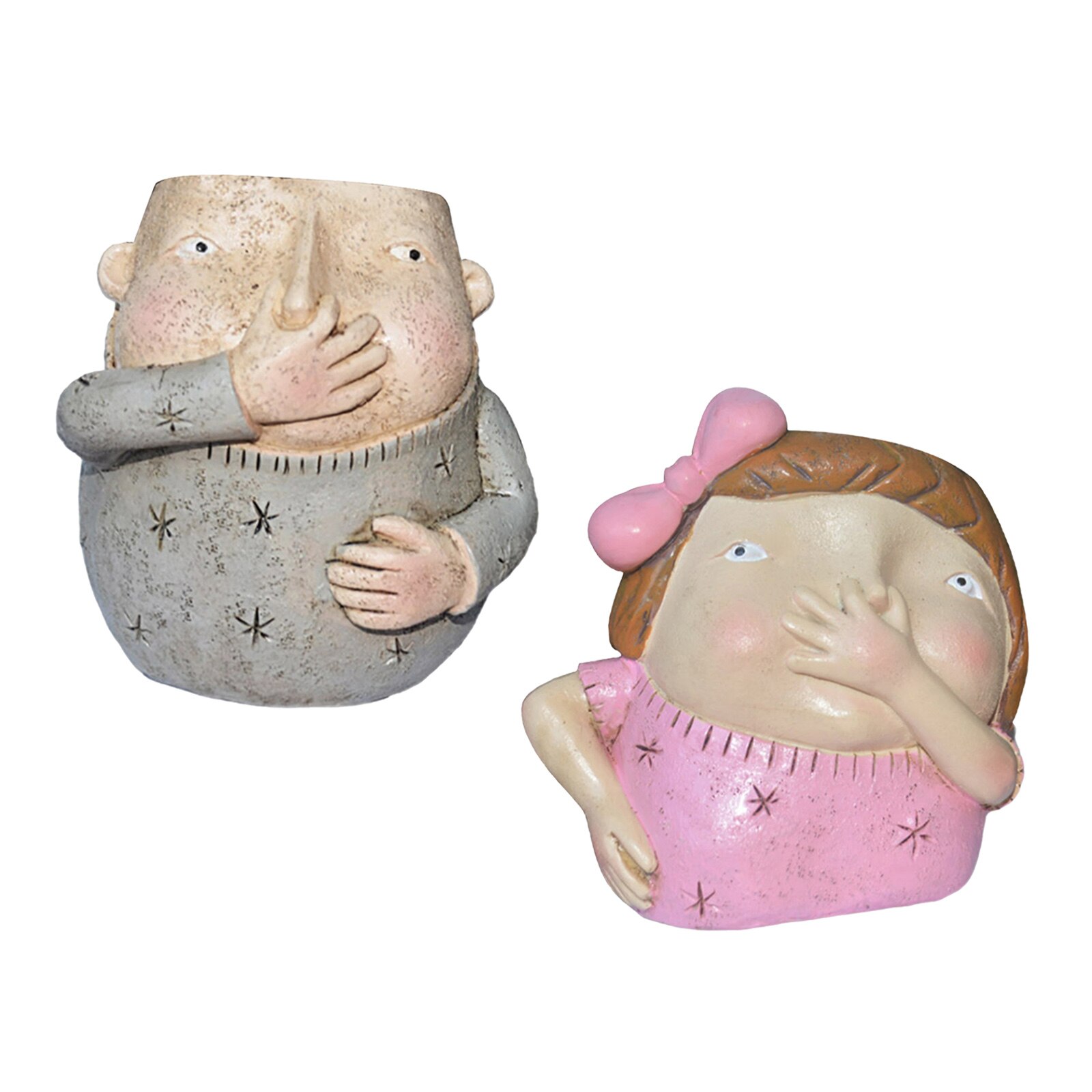 Face Head Planter Vase Face Vase for Flower Human Face Flower Vase Succulent Pot Home Garden Ornament Resin Craft