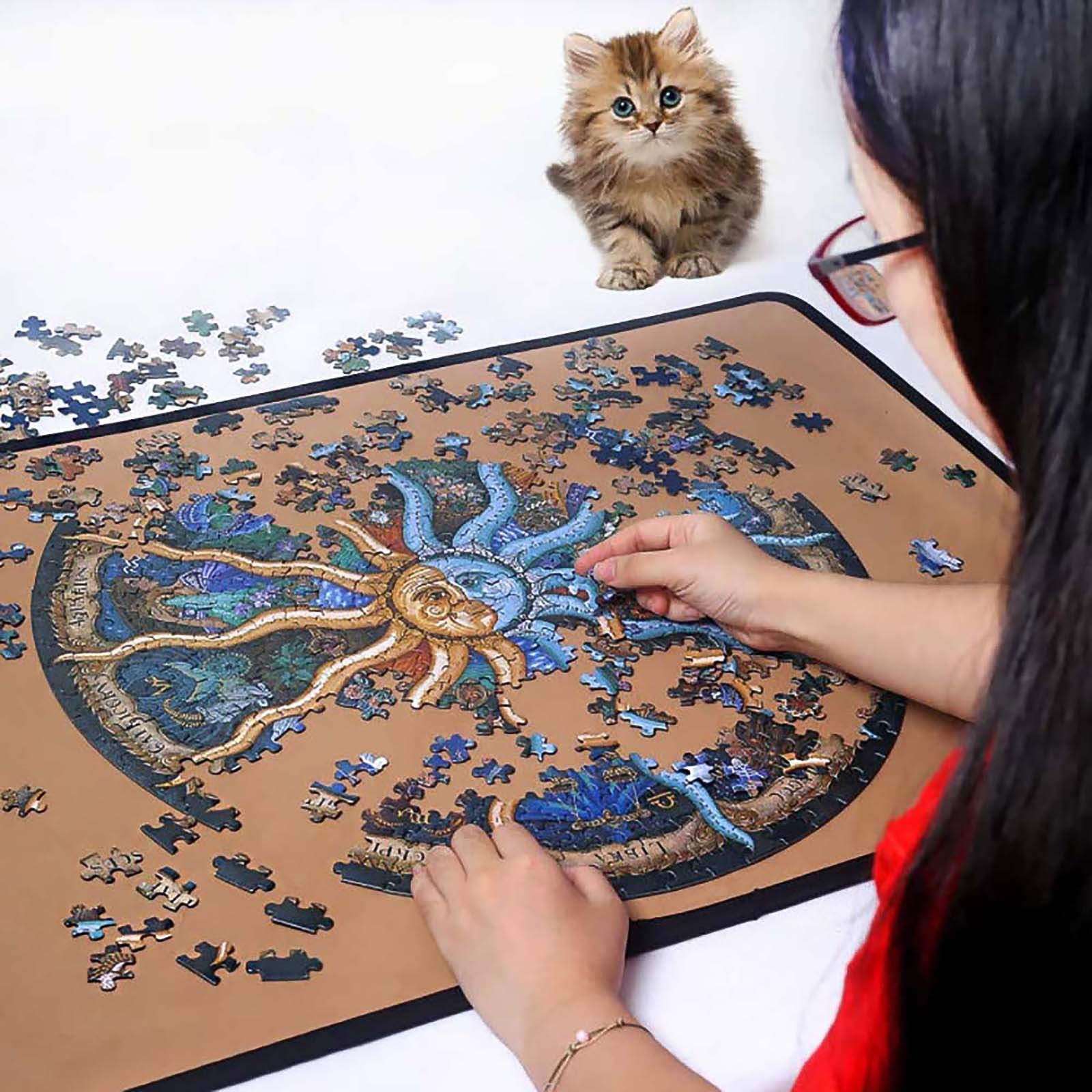 Runde Puzzle Puzzle 1000 Stück Für Erwachsene-Sternzeichen Horoskop Puzzle- DIY Konstellation Rund Rätsel Kühlen Und Herausforderung