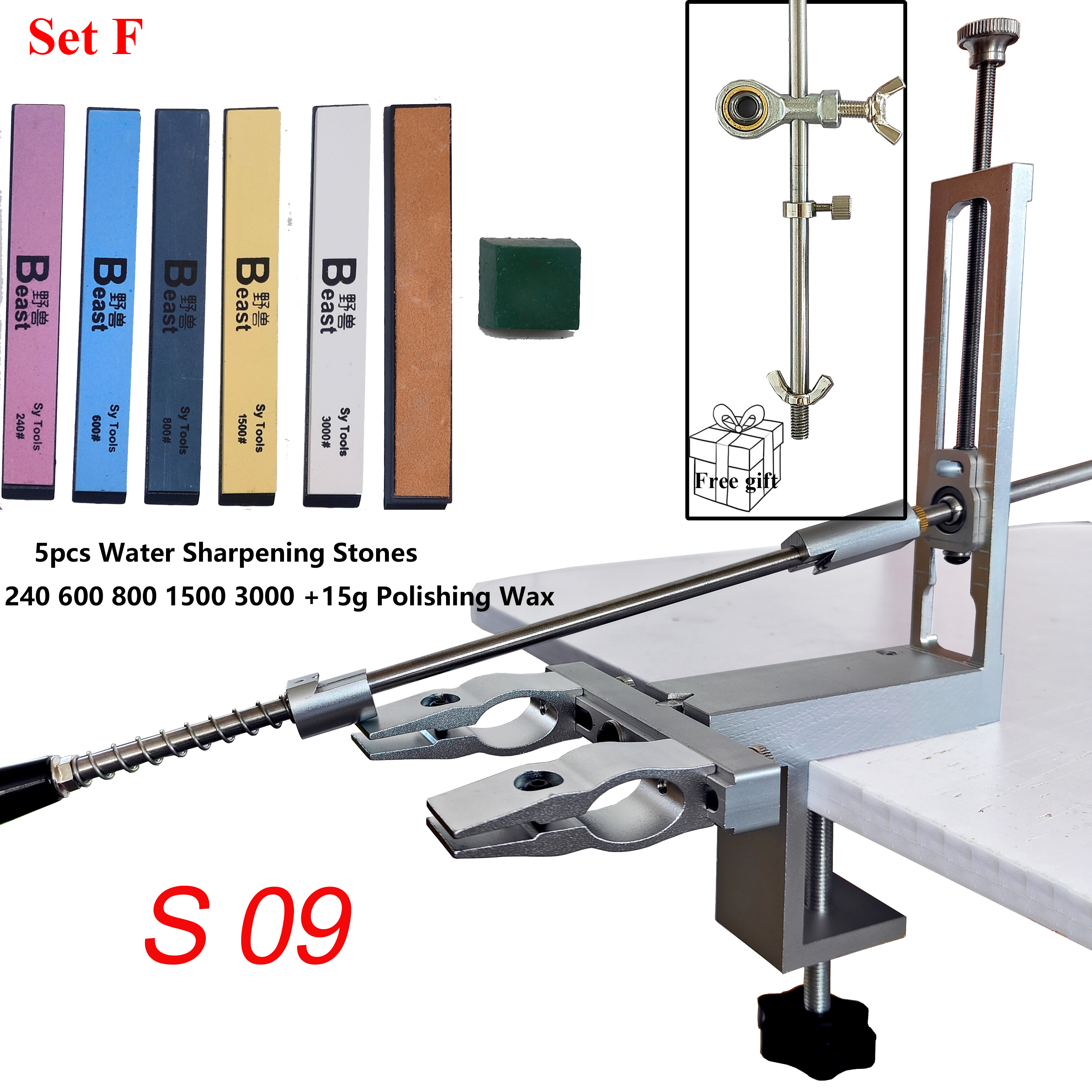 Affûteur de couteaux d'angle Apex, outils de cuisine, système d'affûtage de couteaux avec ensemble de pierres diamantées, S09, , partenaires professionnels: Black