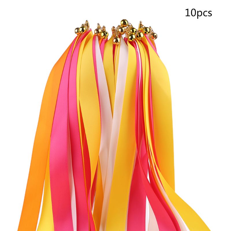 Varitas con cinta giratoria para invitados, varitas con cinta de colores para recuerdo de de boda, con campana, novedad de , 10 Uds.: Red 8