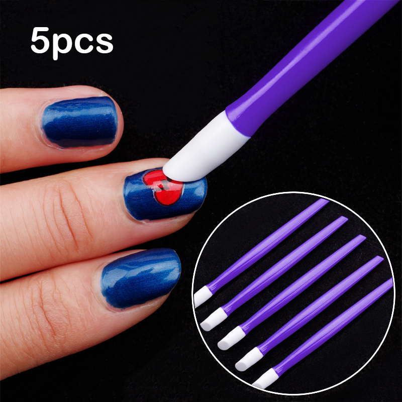 20Pcs Soft Removal Pressure Pen Plastic Rubber Nail Cuticle Pusher For Manicure Gel Polish Acrylic Nail Art Tool For Nail: C-Purple
