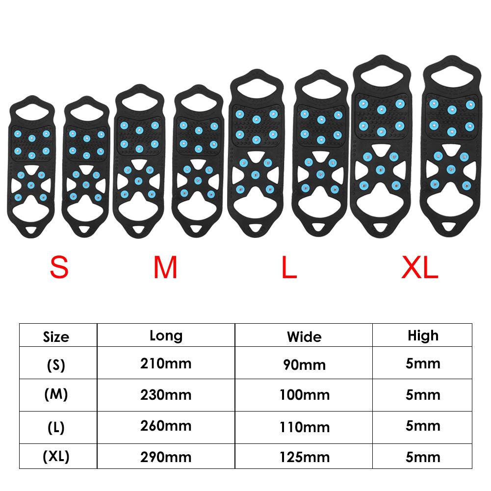 11 Studs Shoe Crampons Anti-Skid Ice Gripper Spike Anti Slip Snow Walk Traction Cleats Outdoor Over Shoe Boot Ice Snow Grips