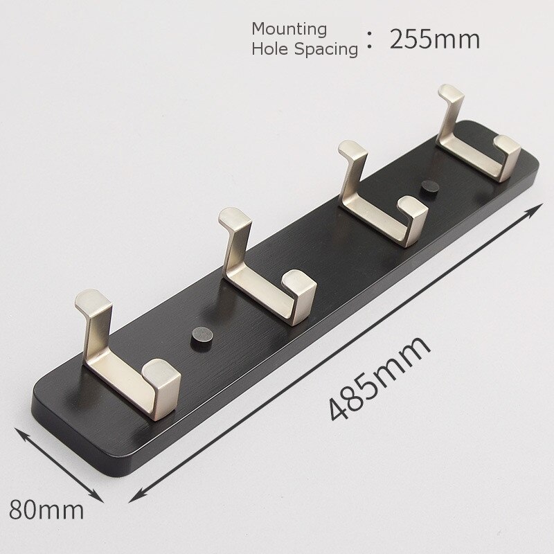 3/4/5 kroge krog væg frakke rack soveværelse møbler tøj bøjle kroge stue skab træ hat rack rack bøjle: Sort / 5 kroge