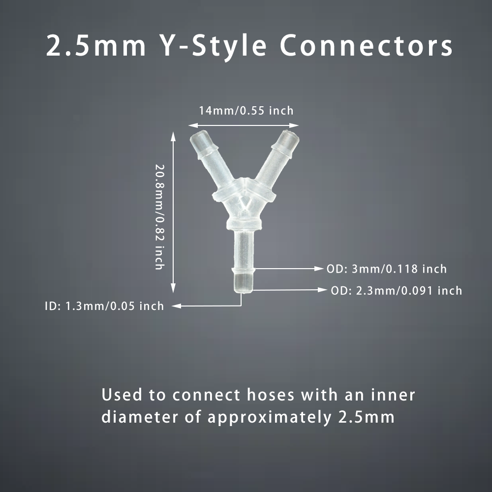Conector en T para manguera, conector de lengüeta en forma de Y, divisor de flujo de aire y agua, junta de tubo de plástico para riego por goteo, acuarios y jardín, 5 uds.: Oro