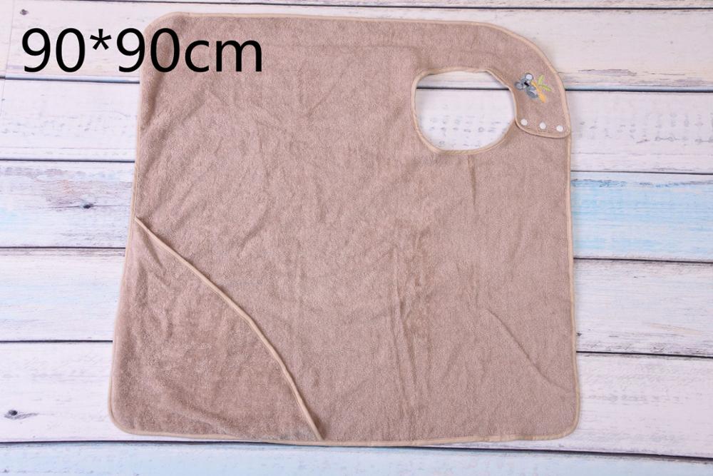 Kæmmet bomuld baby badehåndklæde hætte forklæde baby ting tæppe spædbarn håndklæde absorberende børn hætte klude badehåndklæde: Khaki 1