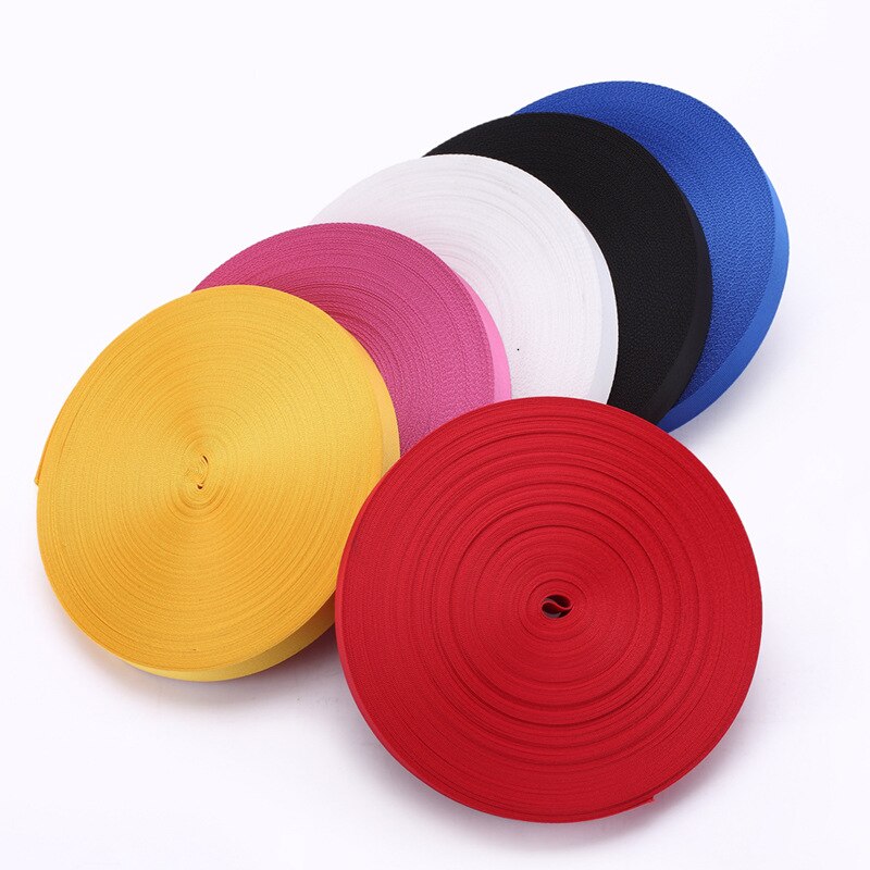 25Mm * 50Yards Rood Zwart Nylon Geweven Singels Band Voor Tassen Naaien Singels Tape Nylon Band Polyester voor Diy Clothings