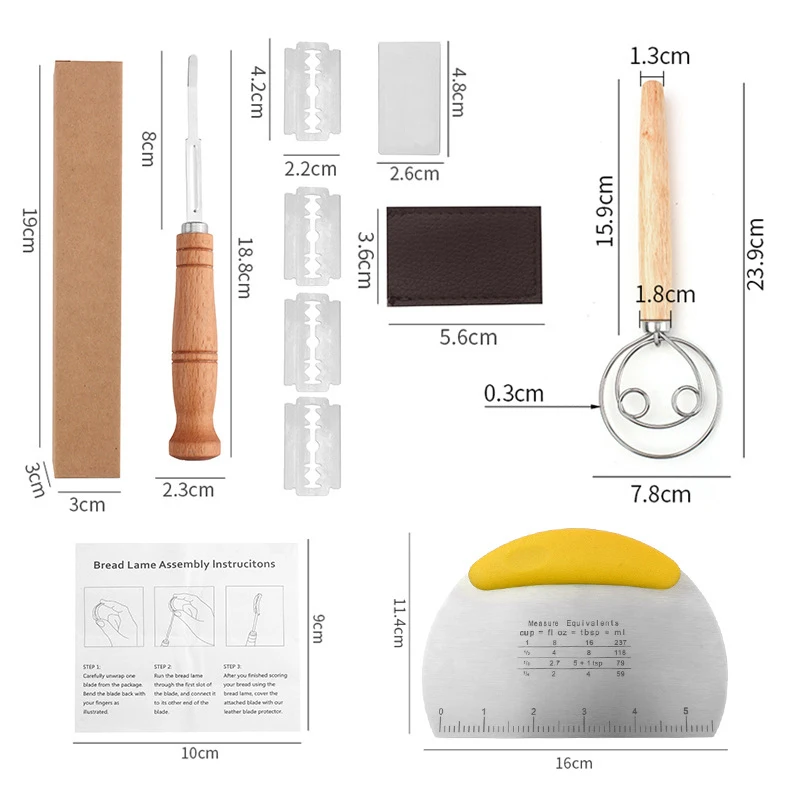 Taglierina per il Pannello Strumento per tagliare il Pannello a lievitazione naturale con 5 zoppo per panettiere Coltello per impasto pasta per Pizza Taglierina per frullino Strumento per pasticceria: Cielo Blu