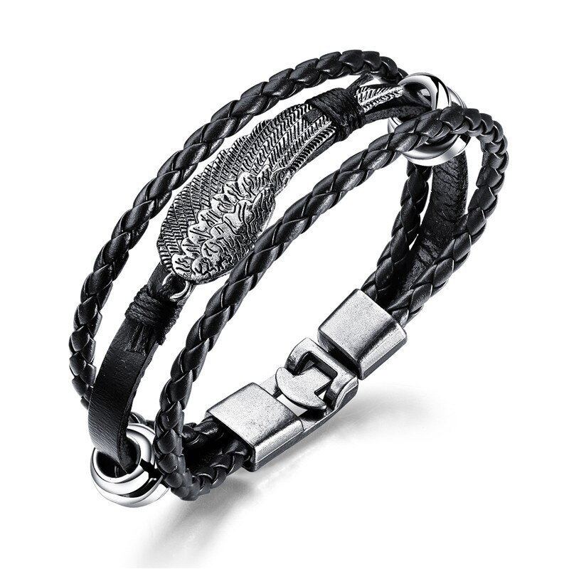 ZORCVENS 2022 Neue Jahrgang rüder Charme Armbinde für Männer Multi-schicht Leder Seil Armbänder Armreifen: 83256