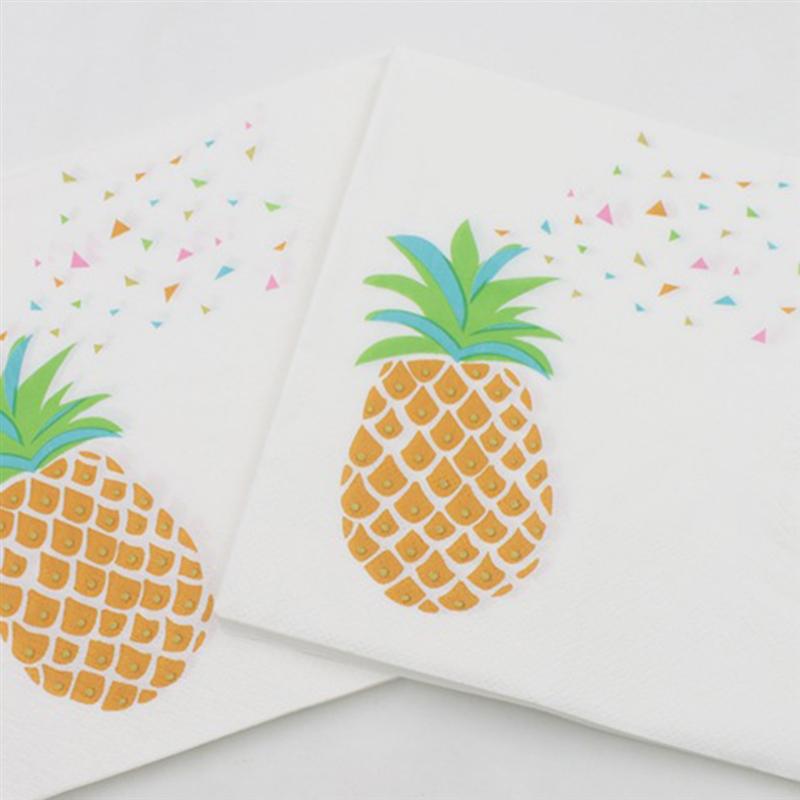 20 Sheets/Pack Servetten Ananas Zachte Feestartikelen Papieren Handdoek Weefsels Voor Bruiloft Verjaardag Festival