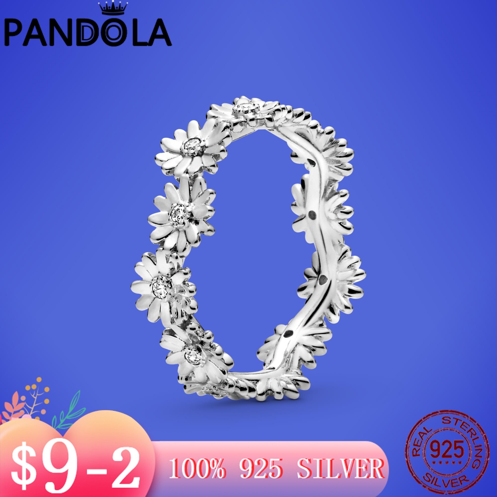 neue Authentische 925 Sterling Silber Funkelnden Gänseblümchen Blume Krone Finger Ring Für Frauen Original Silber Schmuck Beste