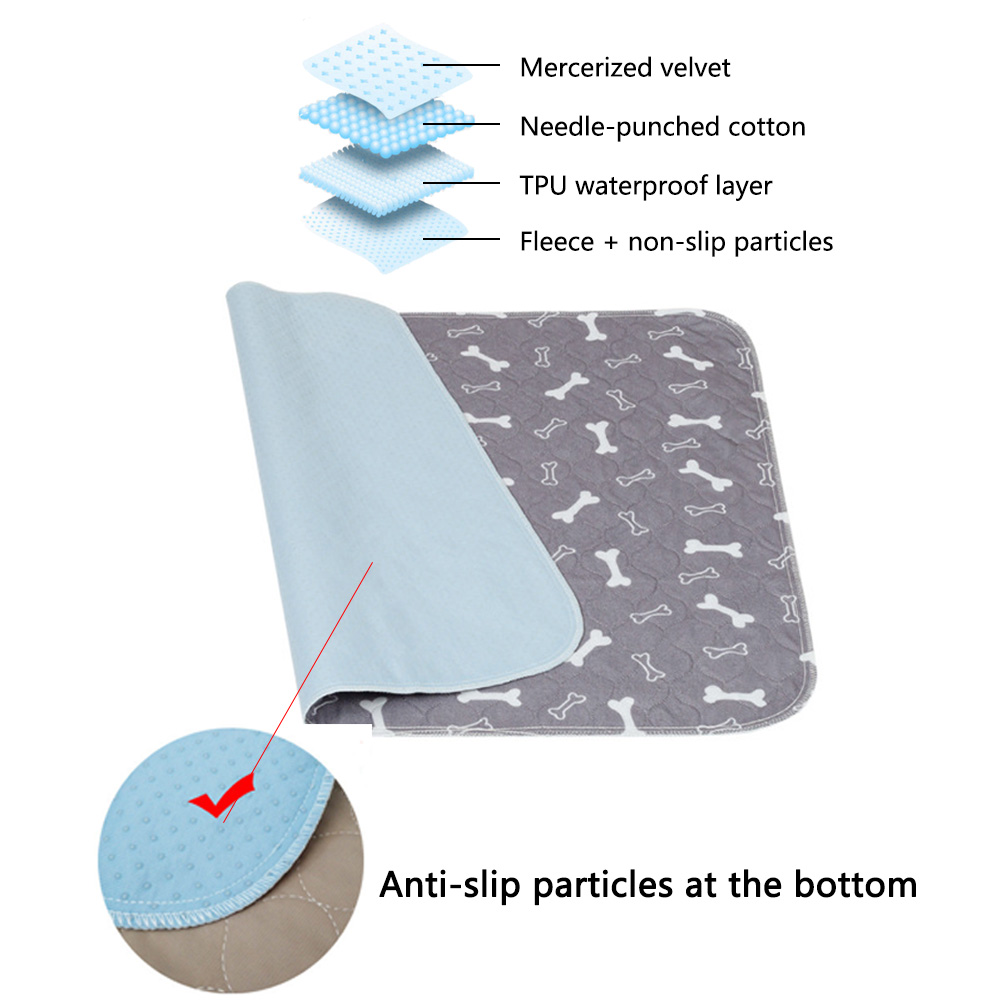 Tapis imperméable lavable pour animaux de compagnie, couche lavable pour chien, réutilisable, tampon d'urine pour animaux de compagnie, tampons absorbants rapides pour le sommeil, doux, couverture de lit