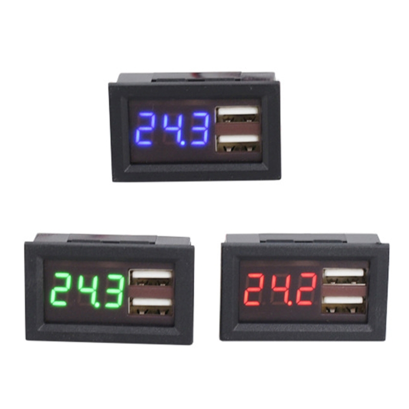 Voltmeter Tester Digital Voltage Battery Panel LED for DC 12V Truck 5V 2A Output