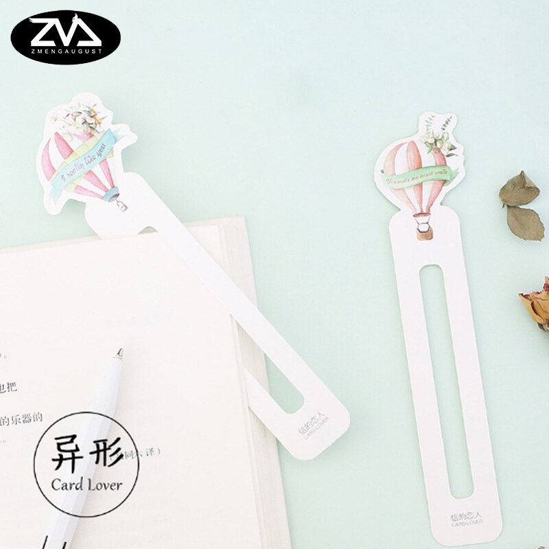 30pcs/box balloon bookmark stationery bookmarks Kawaii Cartoon Promotional school supplies papelaria