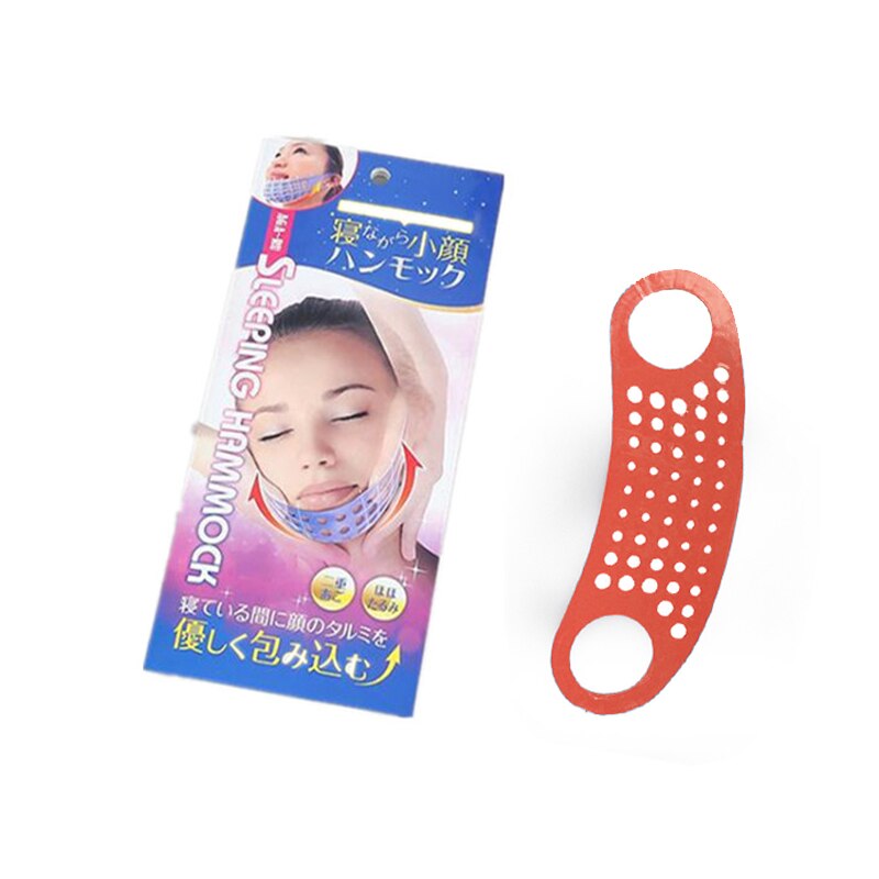 3 Kleuren Multifunctionele Professionele Slaap Silicagel Mesh Ademende Dunne Gezicht Bandage Voor Vrouwen Lift Gezicht Care Tool: Red-1pc