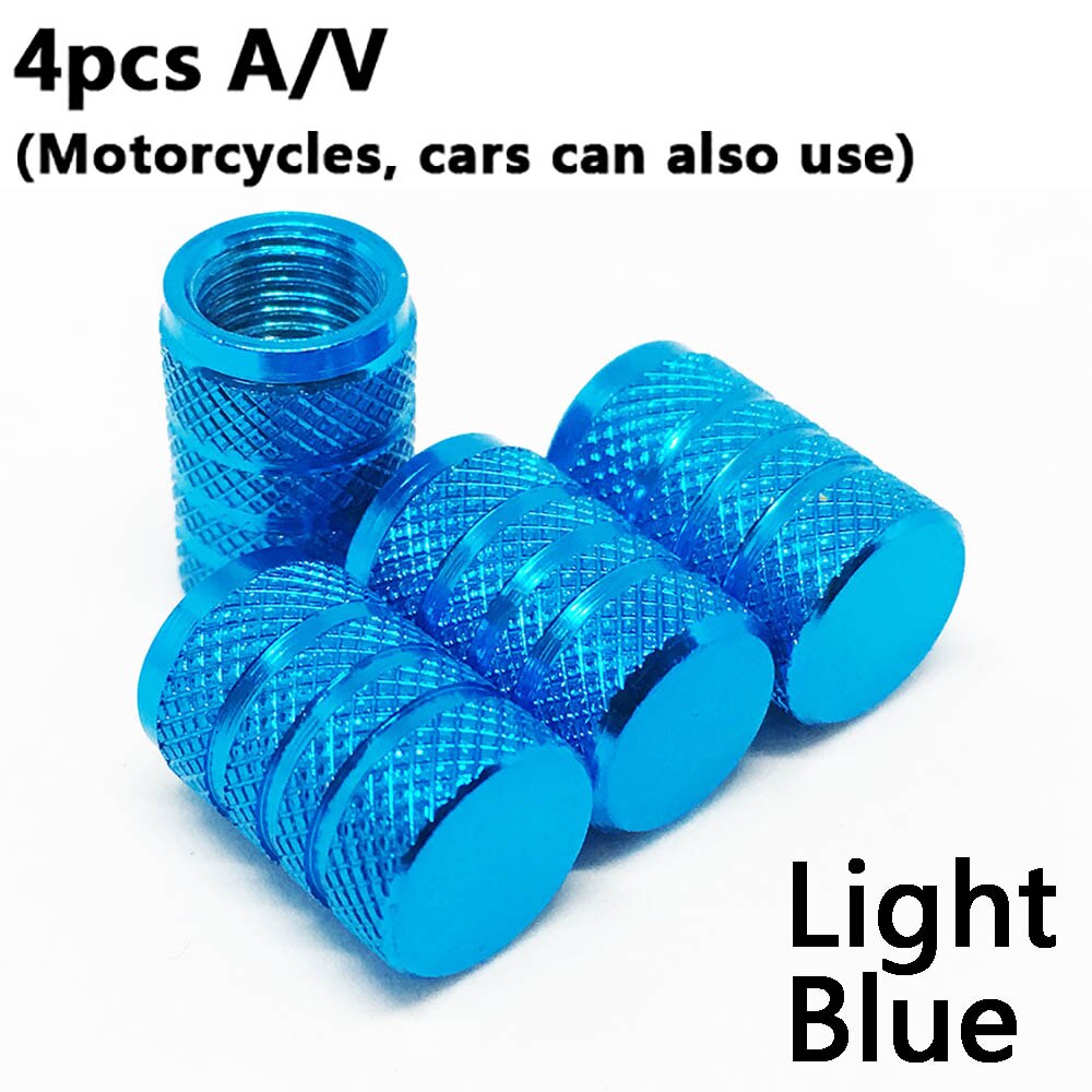 4Pcs Bike Wheel Tire Covered Car Motorcycle Truck universal Tube Tyre Bicycle AV SV American AIR Valve Cap Dustproof 10 colors: American 4PCS Light